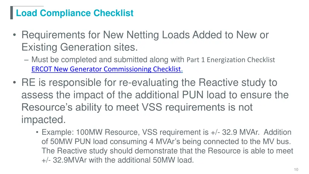 load compliance checklist