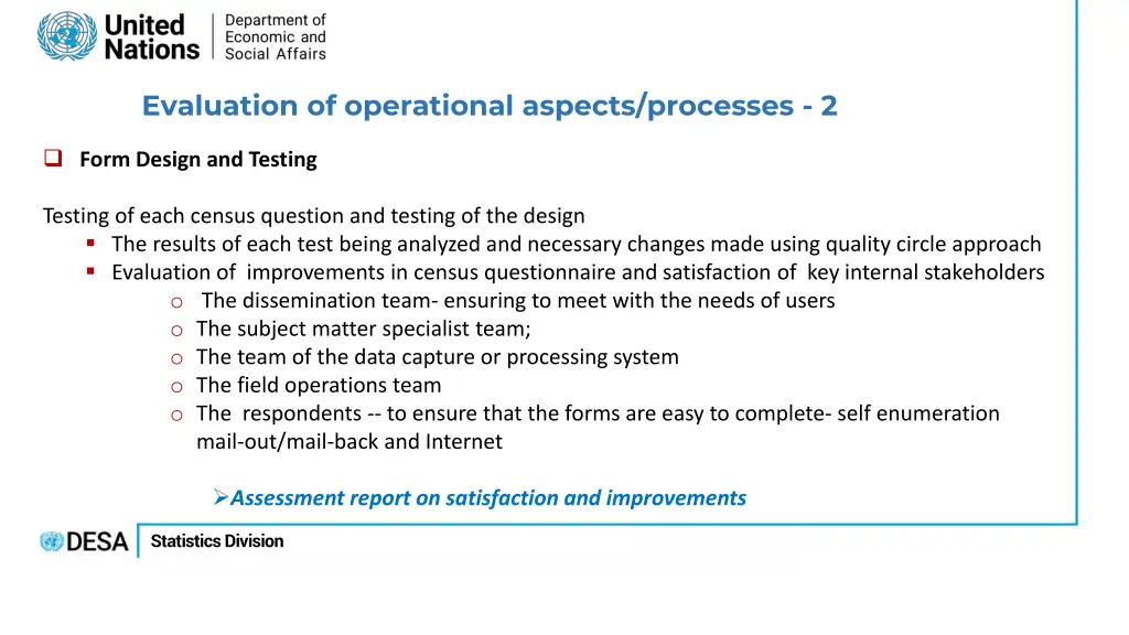 evaluation of operational aspects processes 2