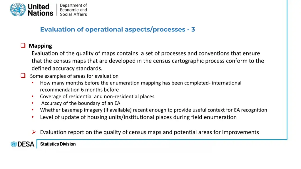 evaluation of operational aspects processes 3