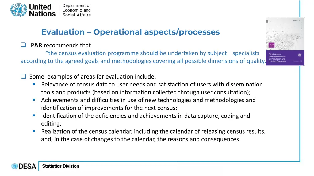 evaluation operational aspects processes