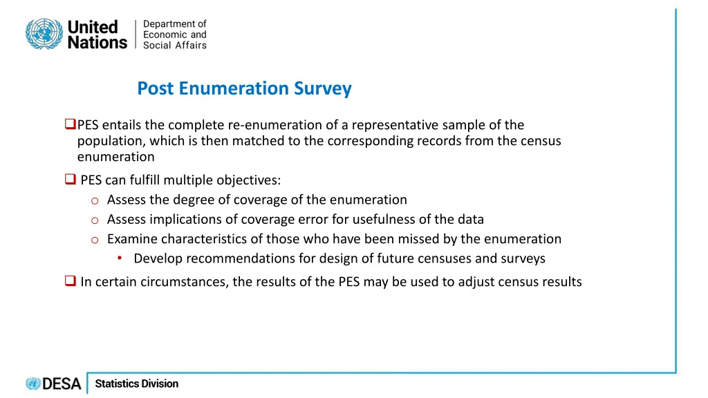 post enumeration survey