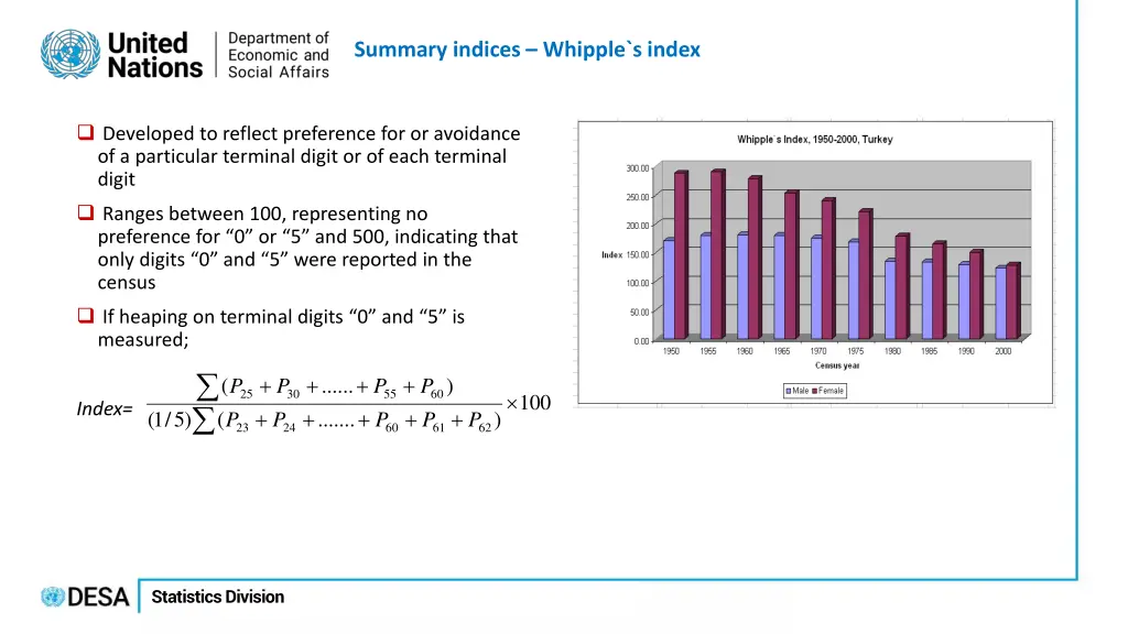 summary indices whipple s index