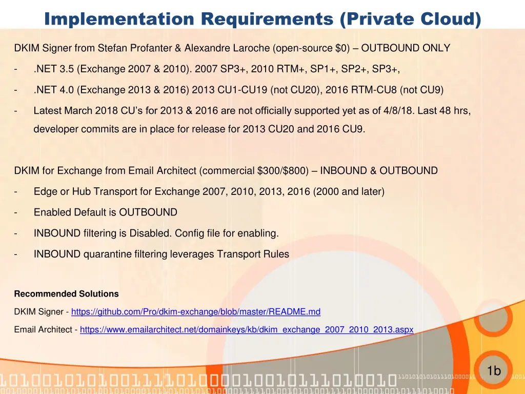 implementation requirements private cloud