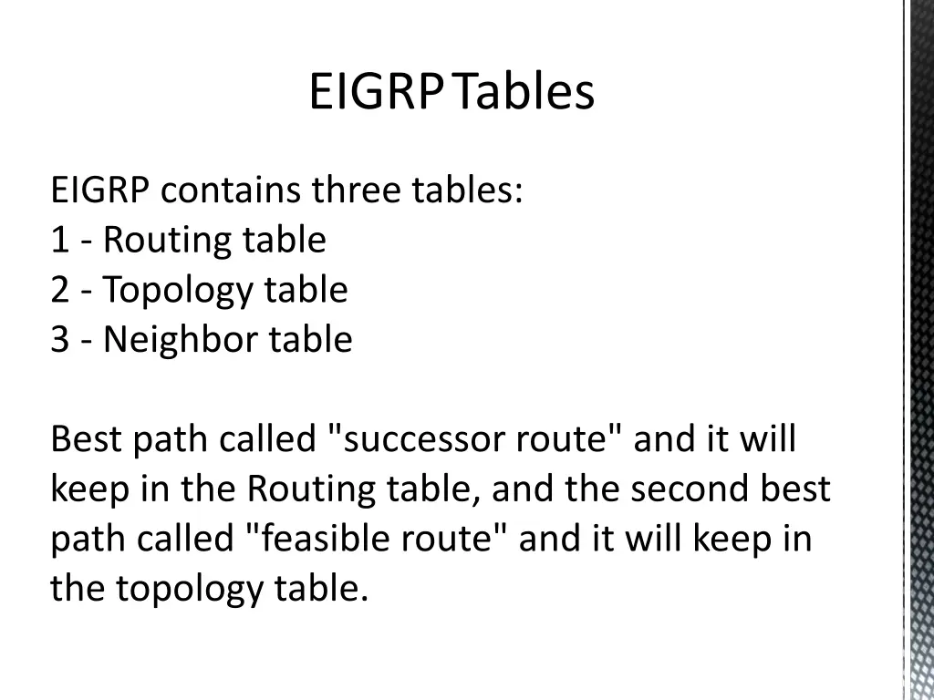 eigrp tables