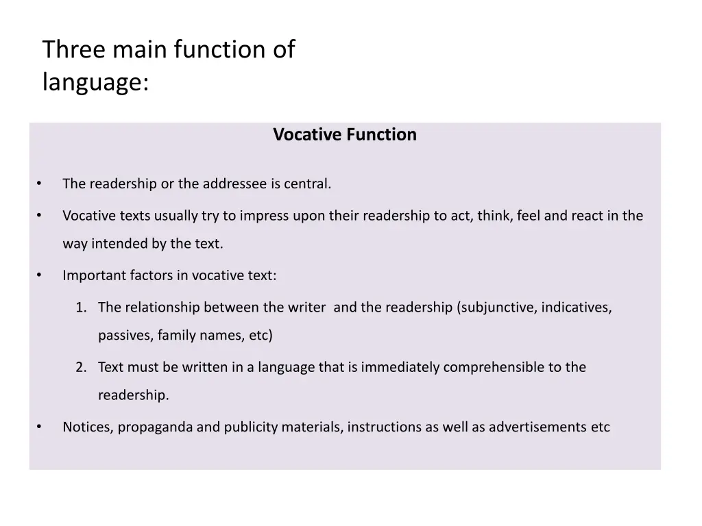 three main function of language 1