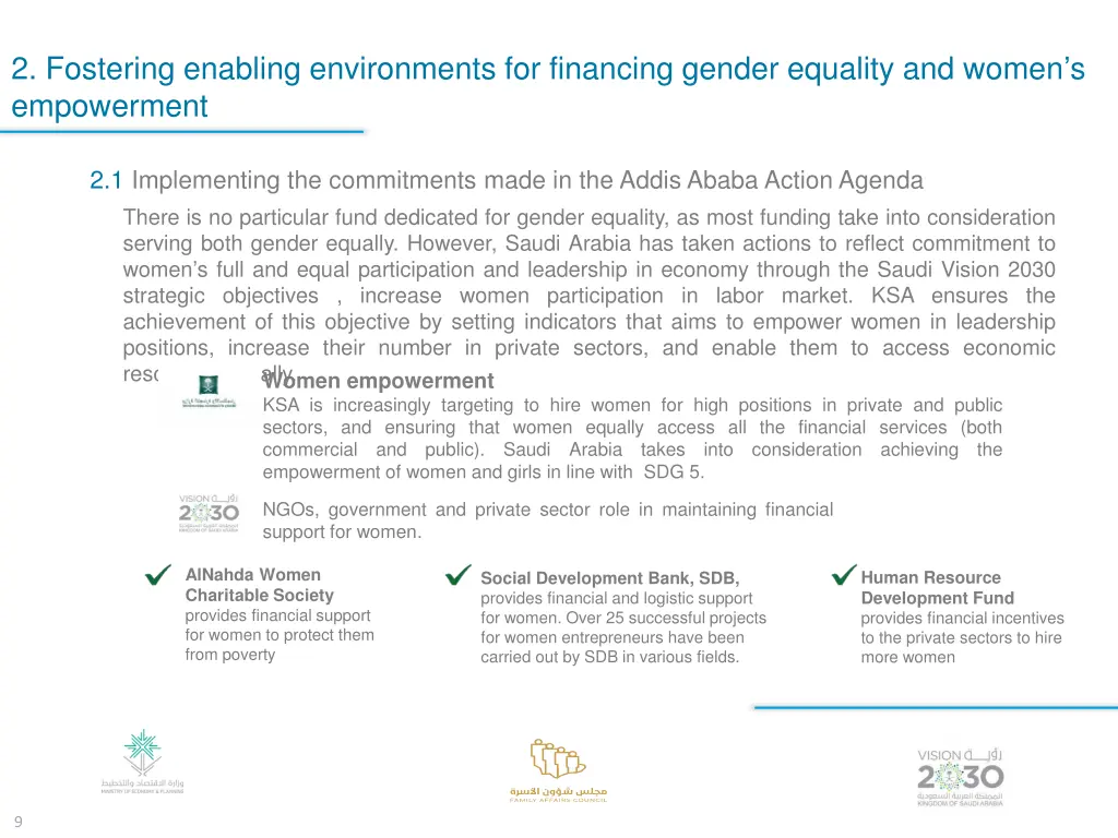 2 fostering enabling environments for financing