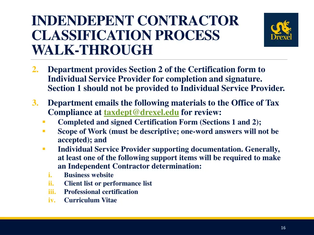 indendepent contractor classification process 1