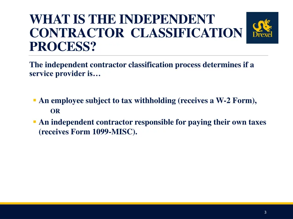 what is the independent contractor classification