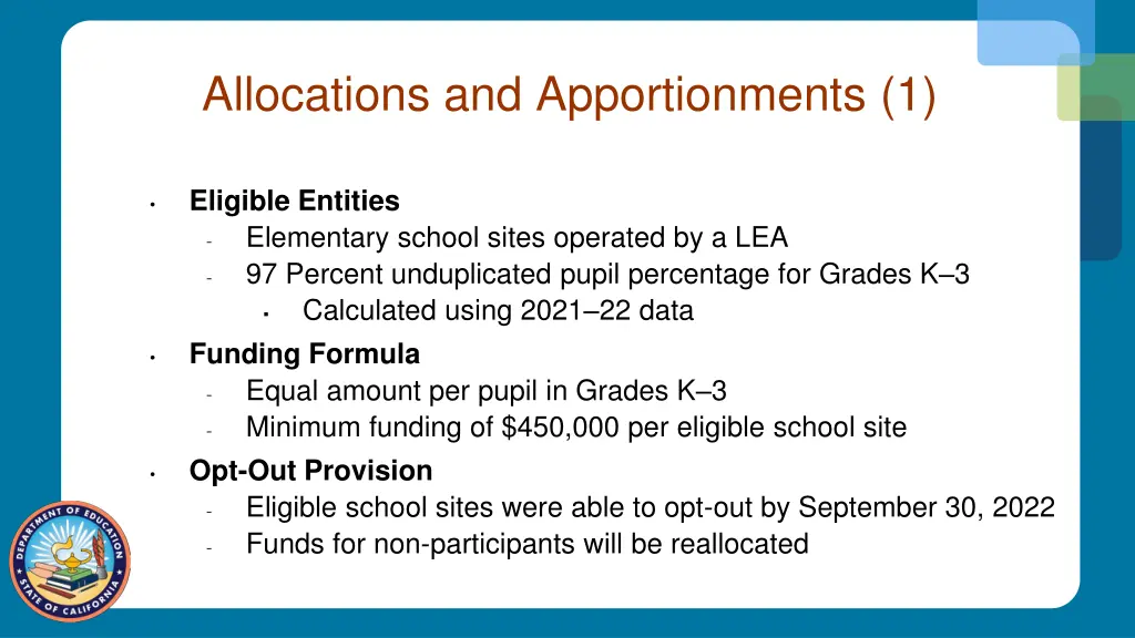 allocations and apportionments 1