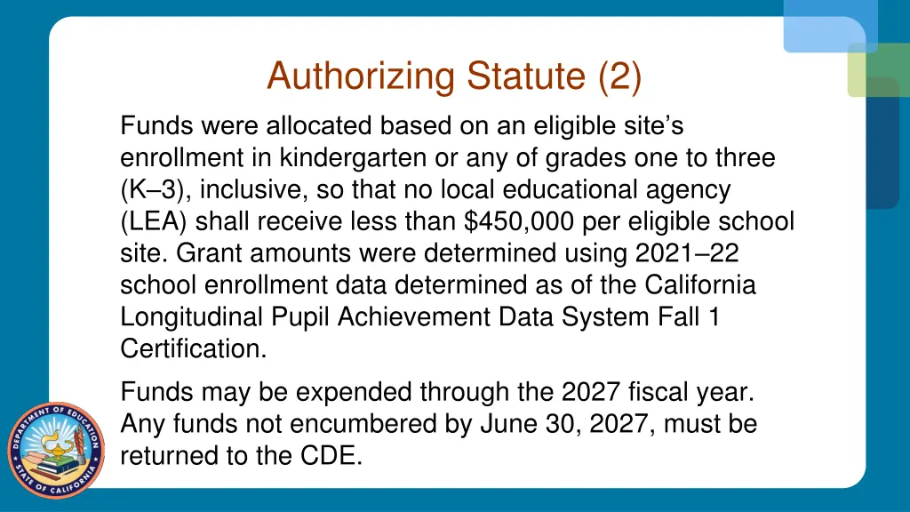 authorizing statute 2