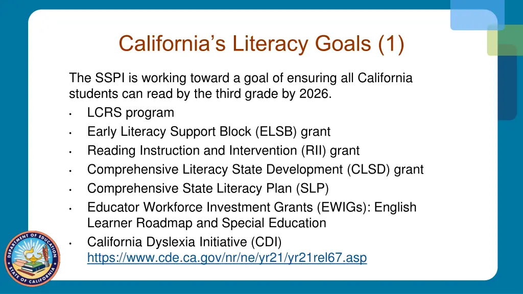 california s literacy goals 1