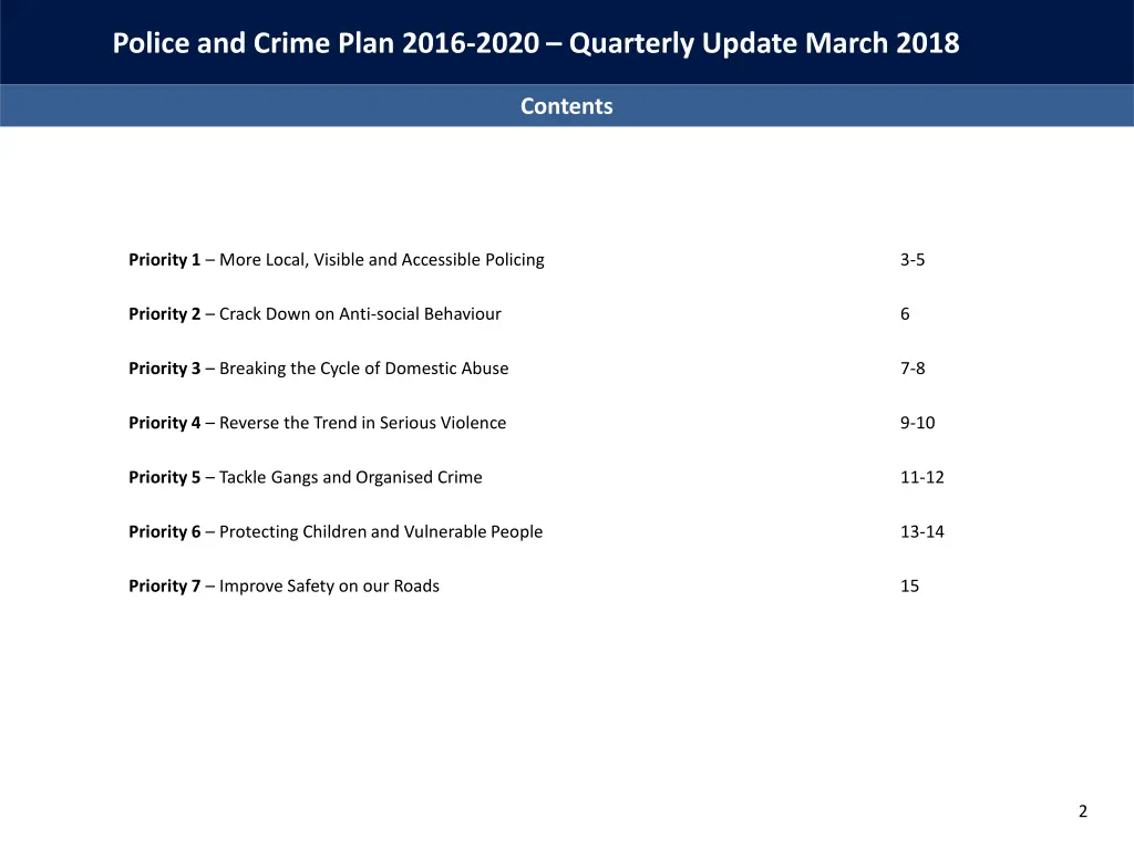 police and crime plan 2016 2020 quarterly update 1