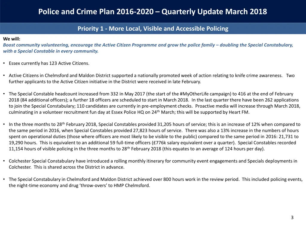 police and crime plan 2016 2020 quarterly update 2