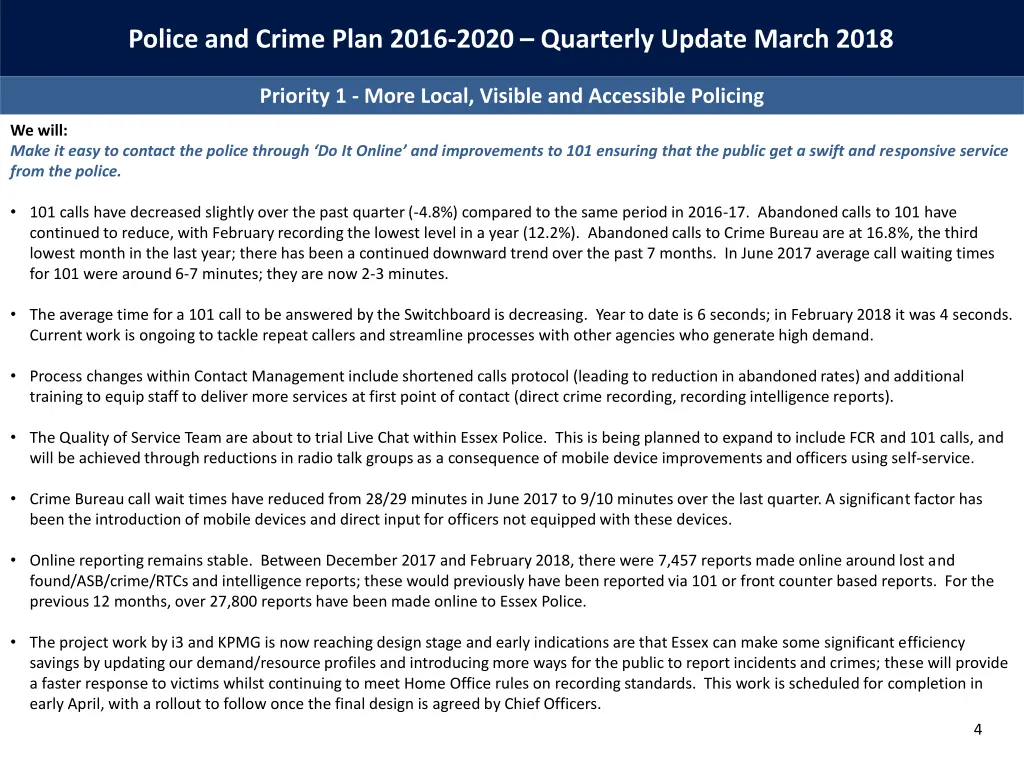 police and crime plan 2016 2020 quarterly update 3