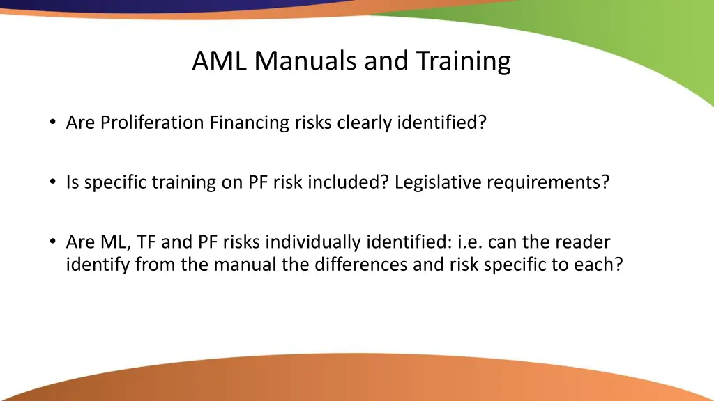 aml manuals and training