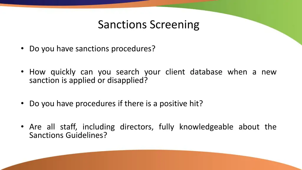 sanctions screening