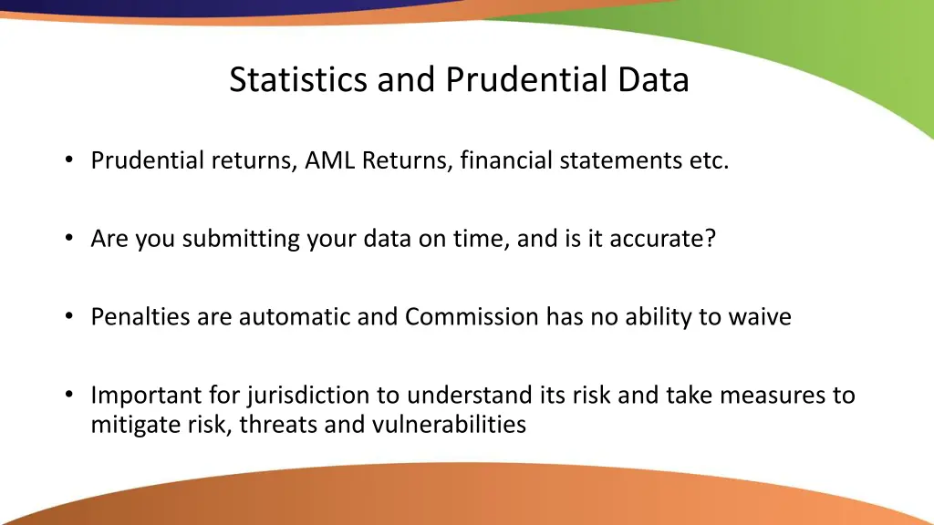 statistics and prudential data