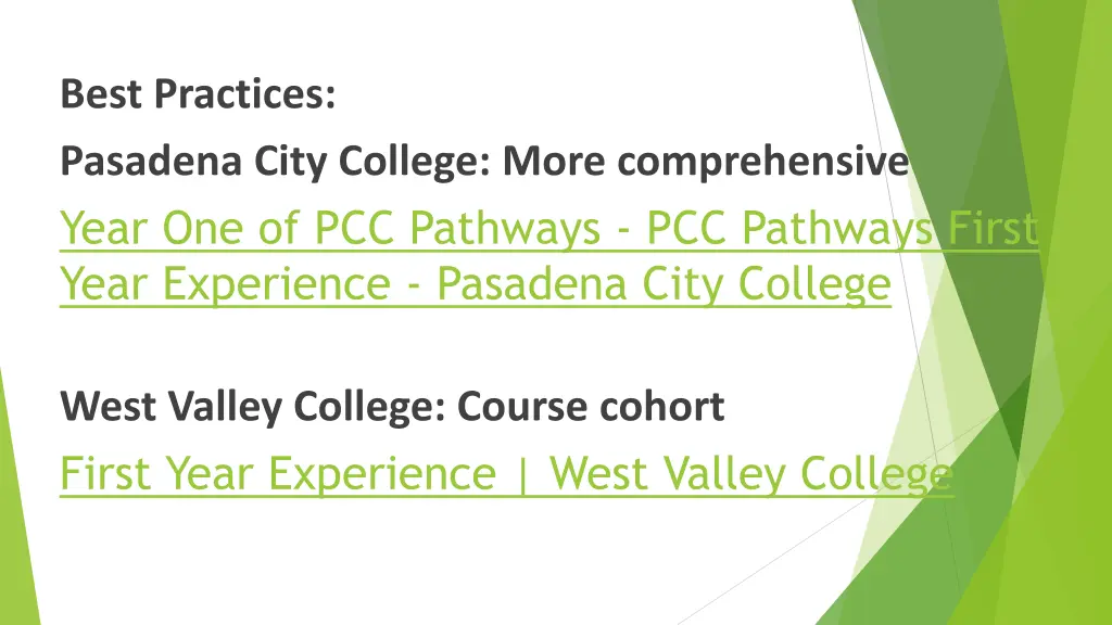 best practices pasadena city college more