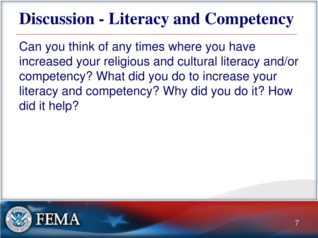 discussion literacy and competency