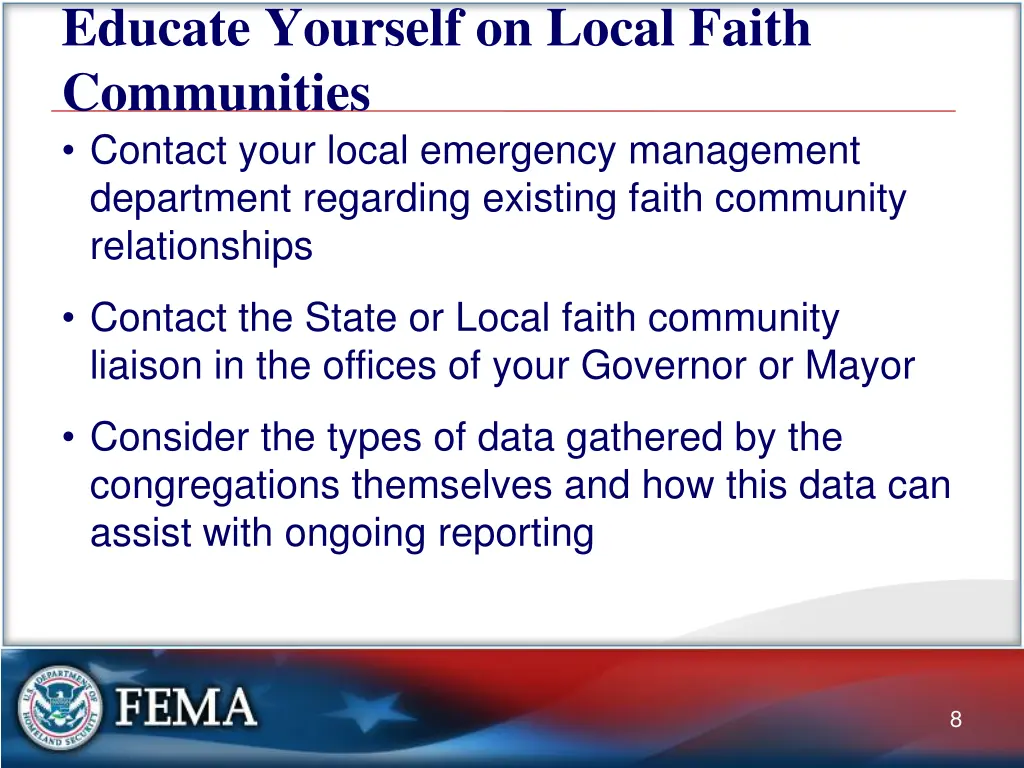 educate yourself on local faith communities