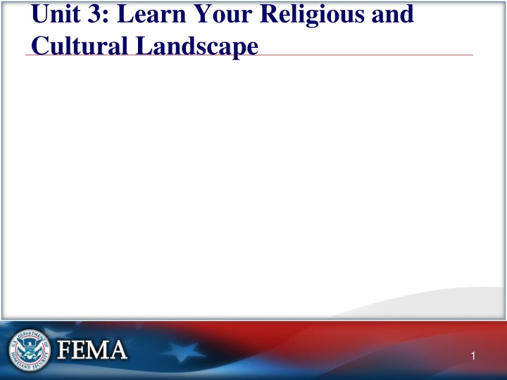 unit 3 learn your religious and cultural landscape