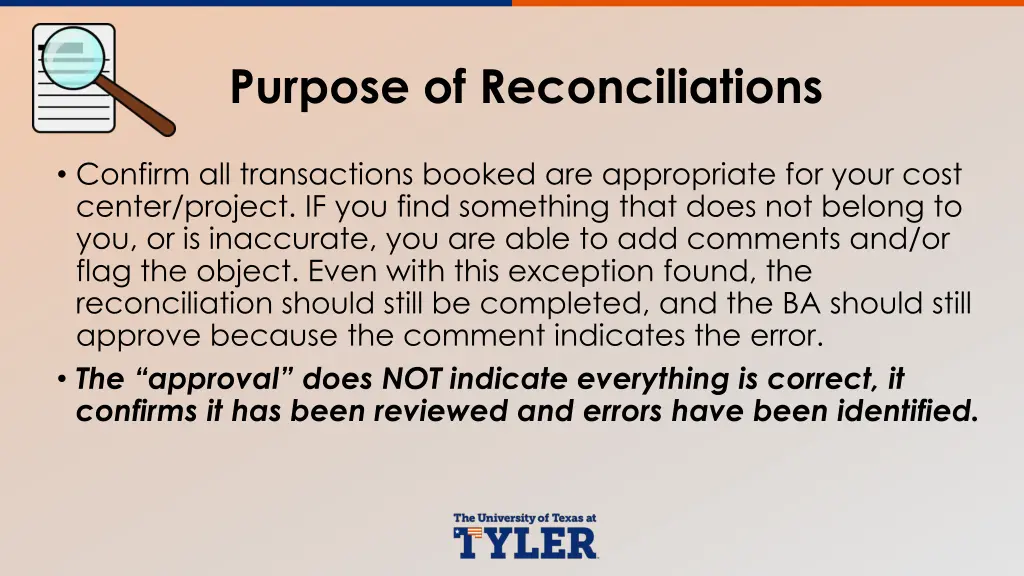 purpose of reconciliations 2