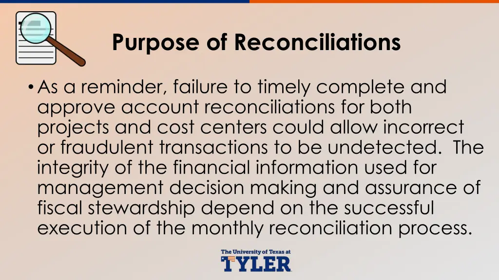 purpose of reconciliations 3