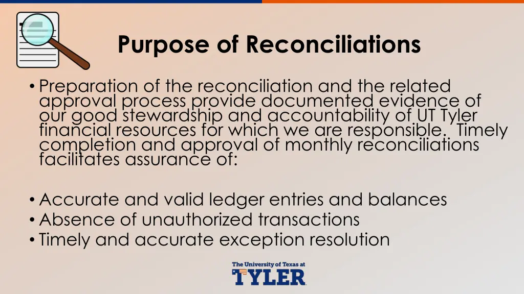 purpose of reconciliations