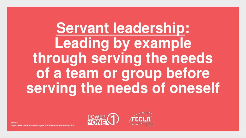 servant leadership leading by example through