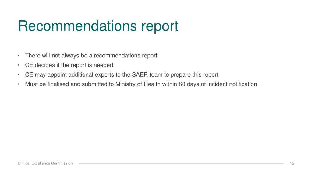 recommendations report