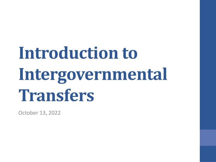 introduction to intergovernmental transfers