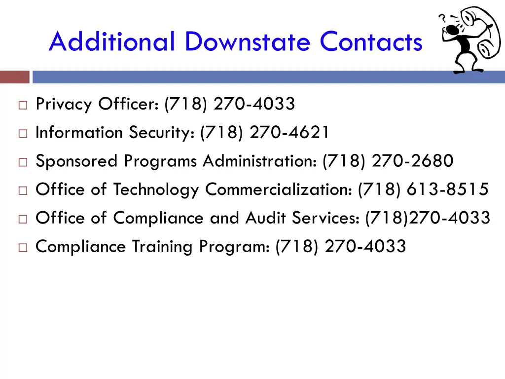 additional downstate contacts