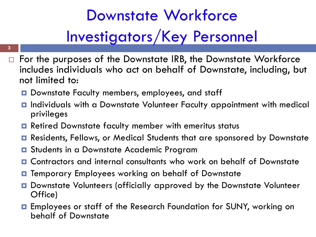 downstate workforce investigators key personnel