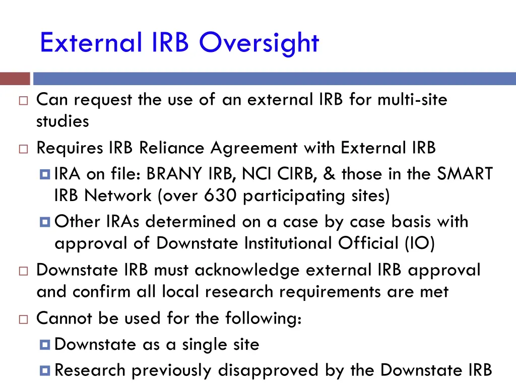 external irb oversight