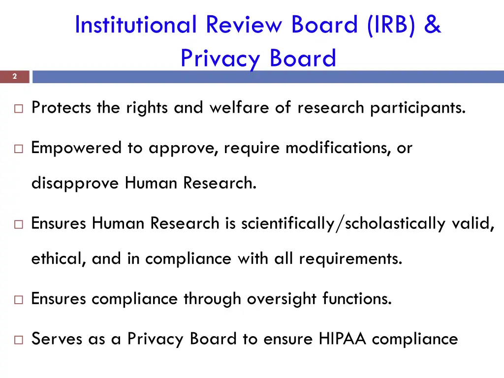 institutional review board irb privacy board