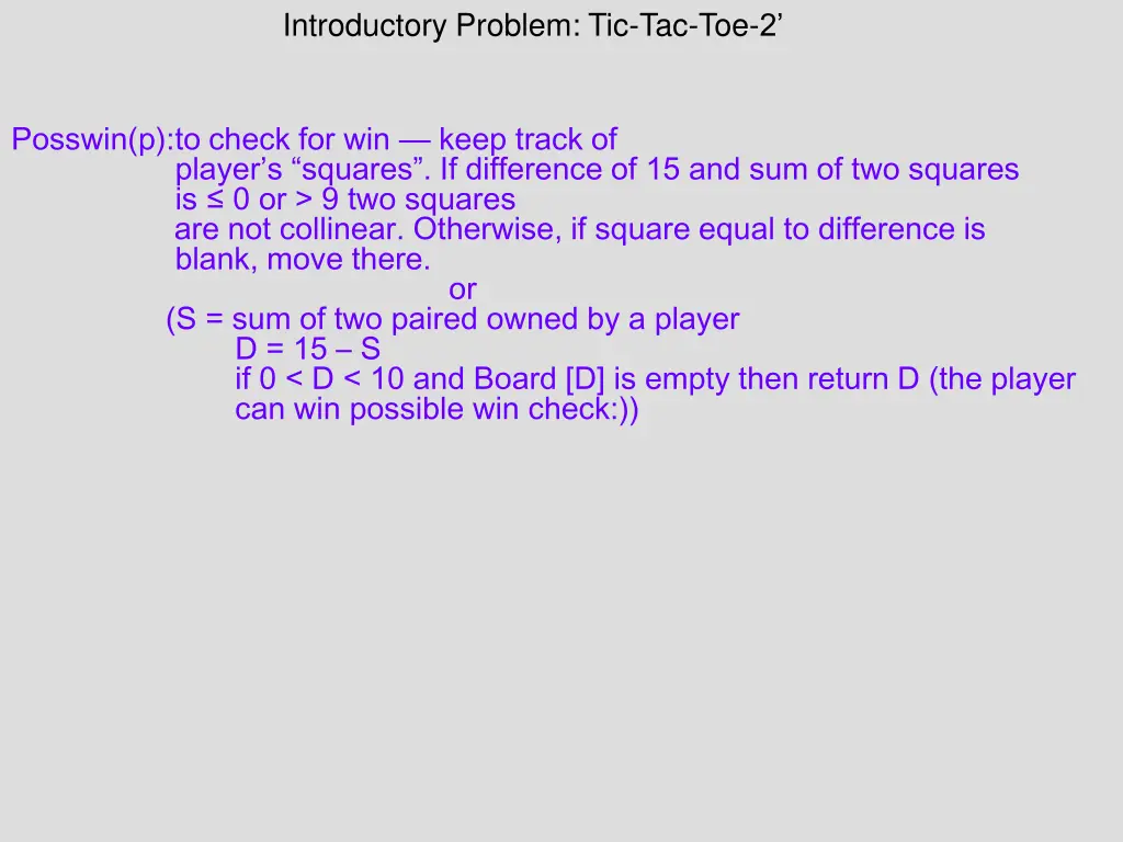 introductory problem tic tac toe 2 3