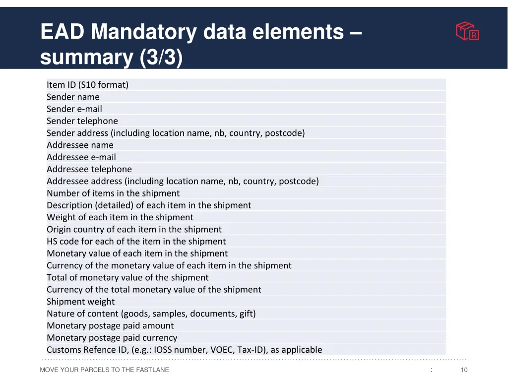 ead mandatory data elements summary 3 3