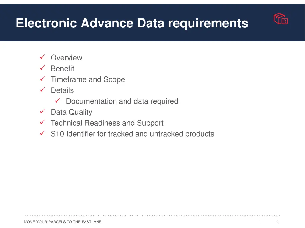 electronic advance data requirements