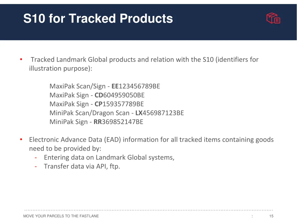 s10 for tracked products