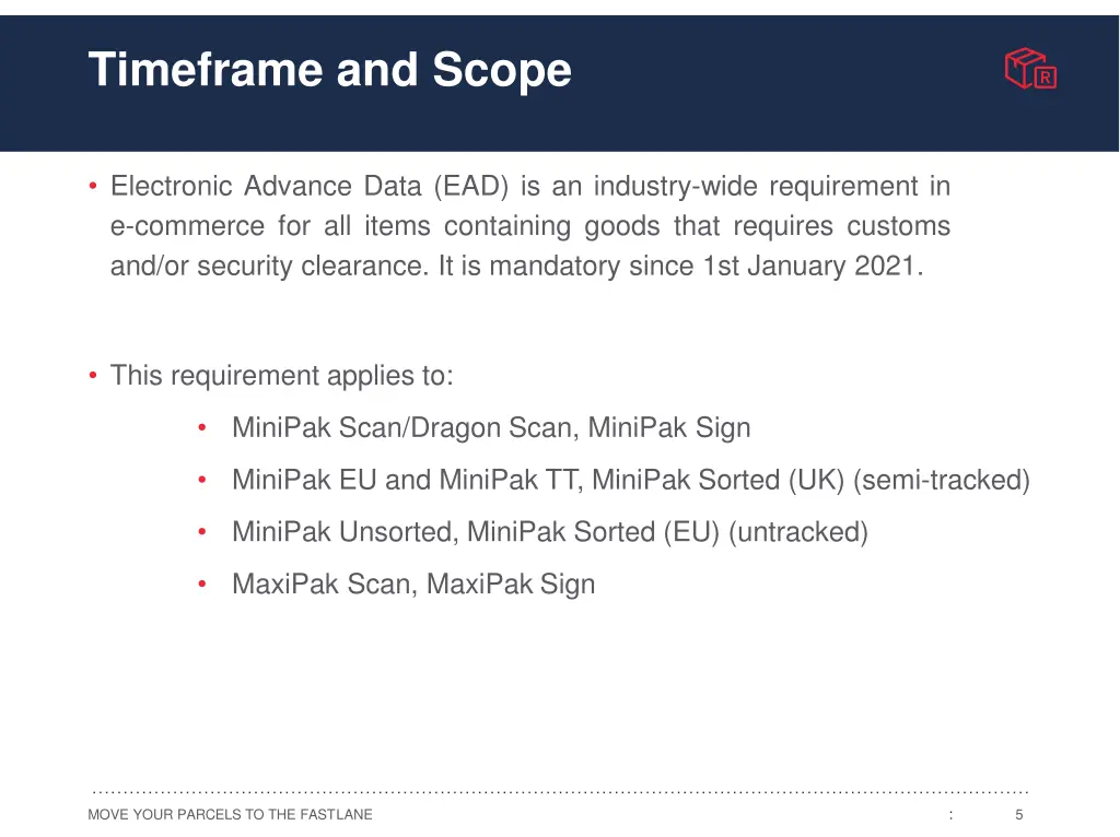 timeframe and scope