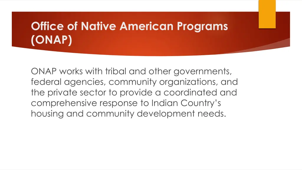 office of native american programs onap