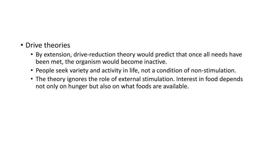 drive theories by extension drive reduction