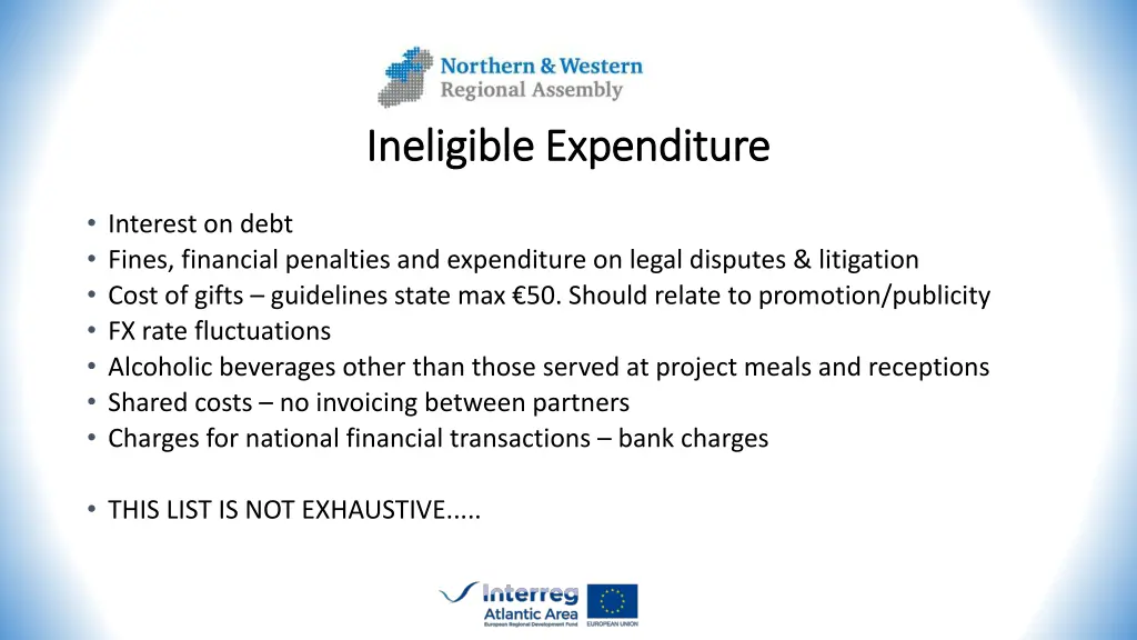 ineligible expenditure ineligible expenditure