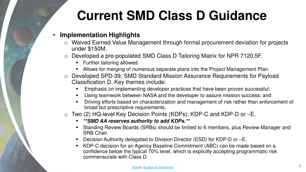 current smd class d guidance 1