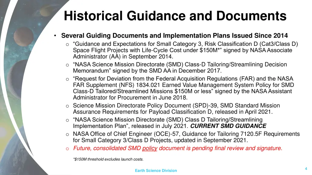 historical guidance and documents