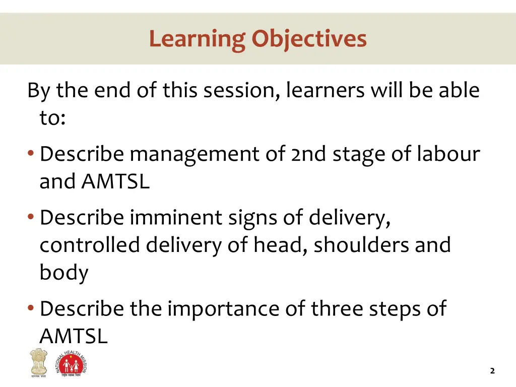 learning objectives