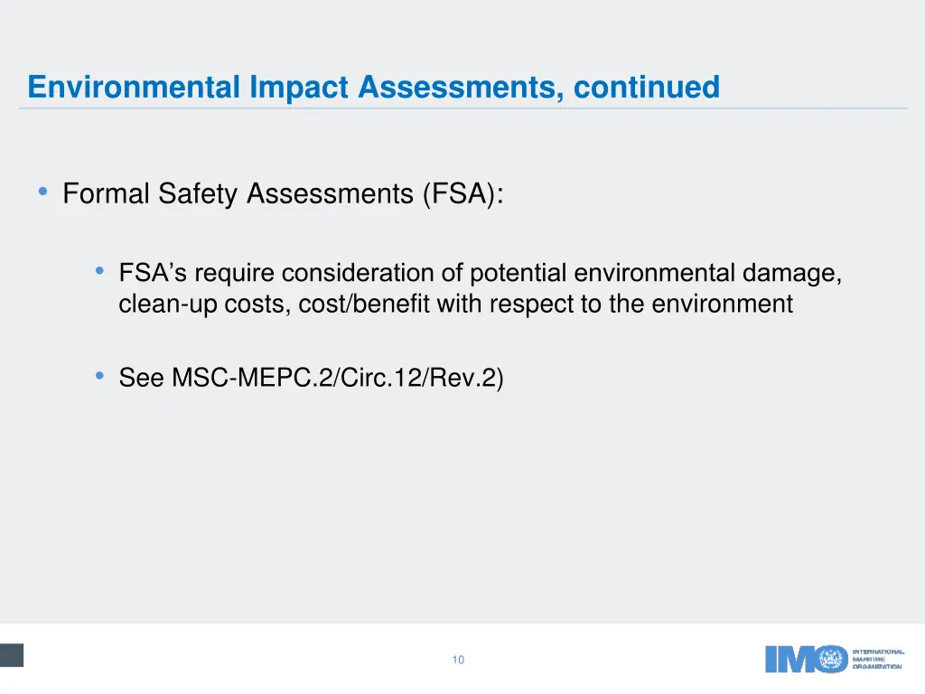 environmental impact assessments continued