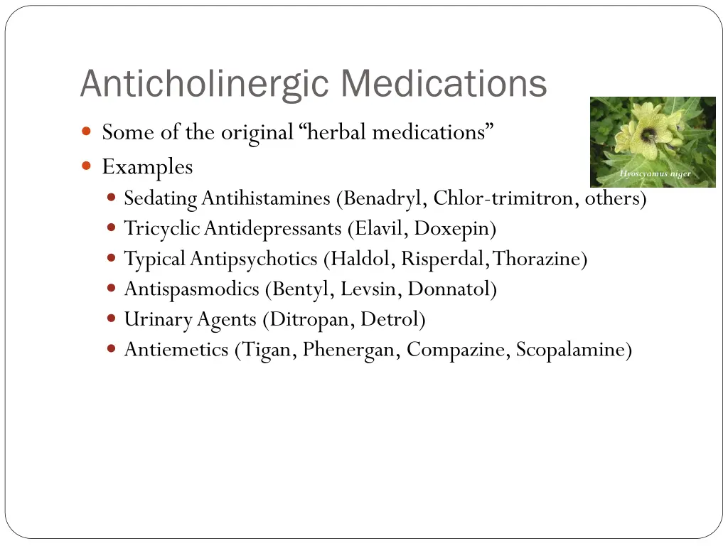 anticholinergic medications