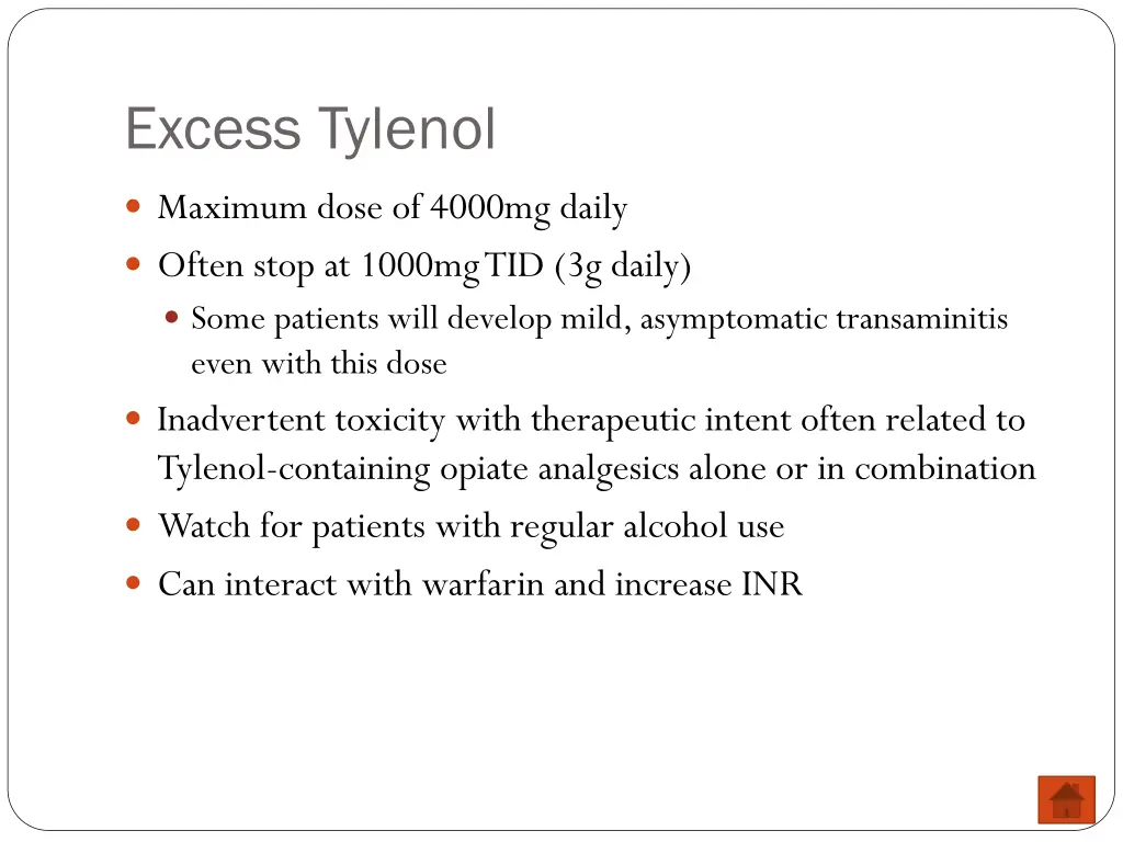 excess tylenol