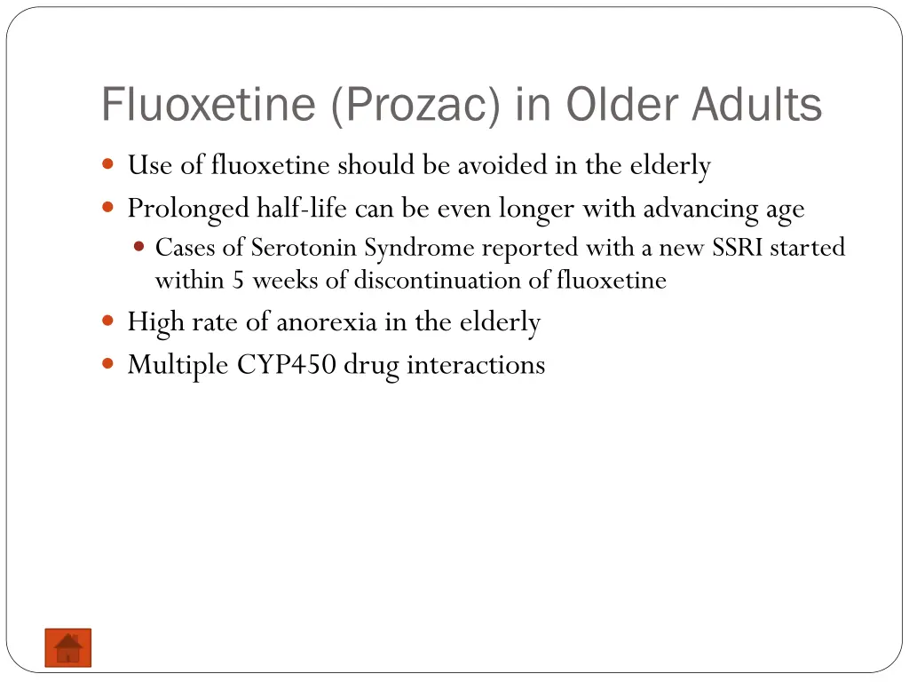 fluoxetine prozac in older adults